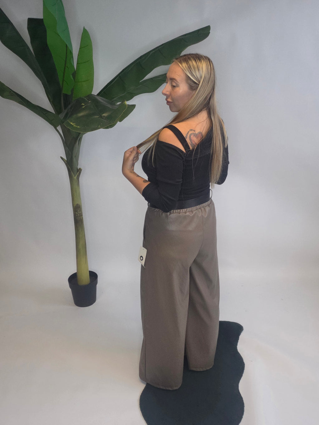 Leather Platzo Pants