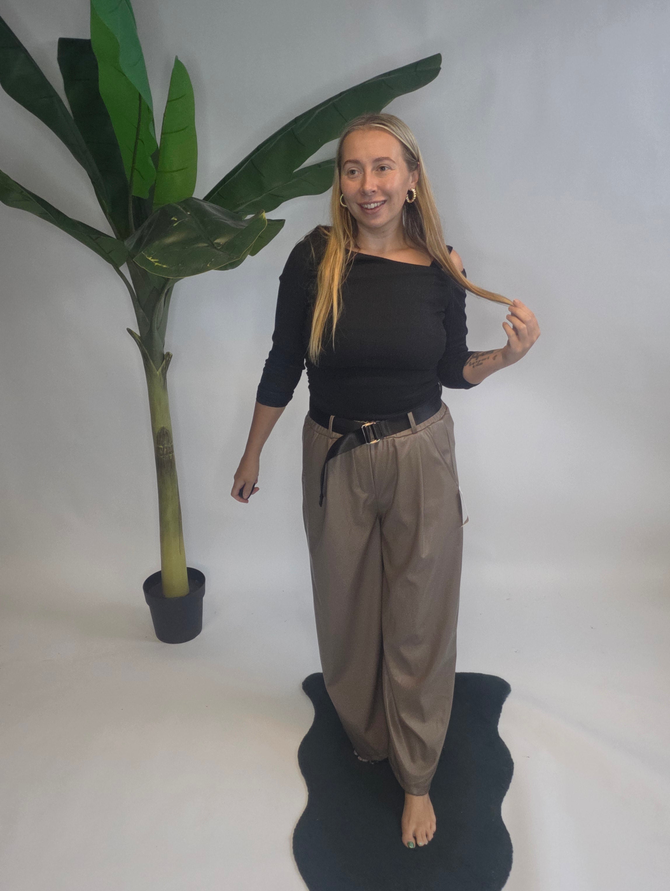 Leather Platzo Pants