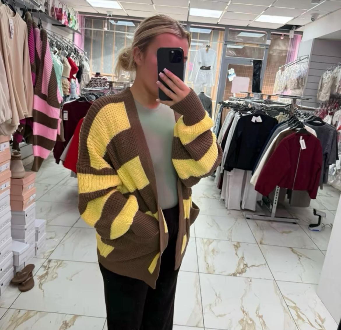 Sarah Stripe Balloon Cardigan