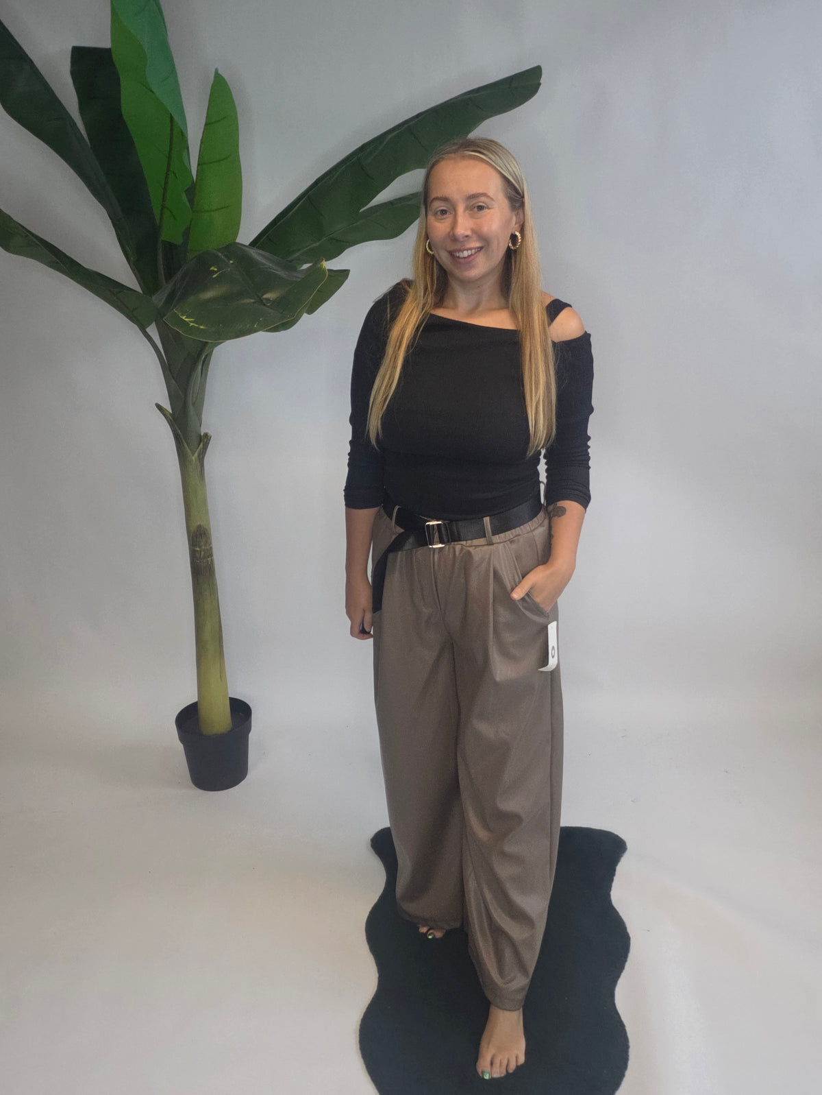Leather Platzo Pants