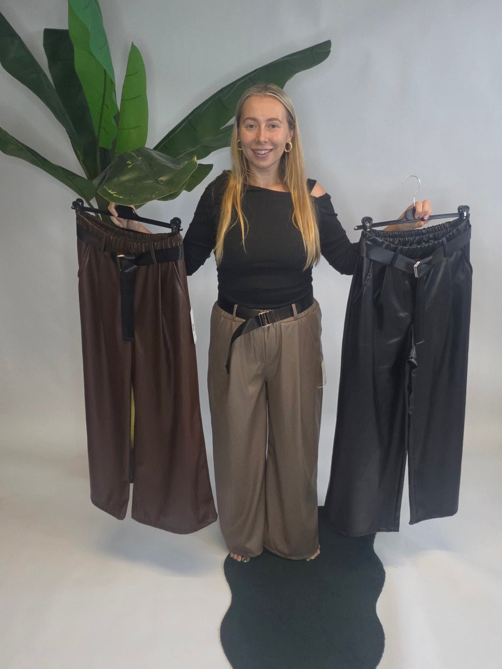 Leather Platzo Pants