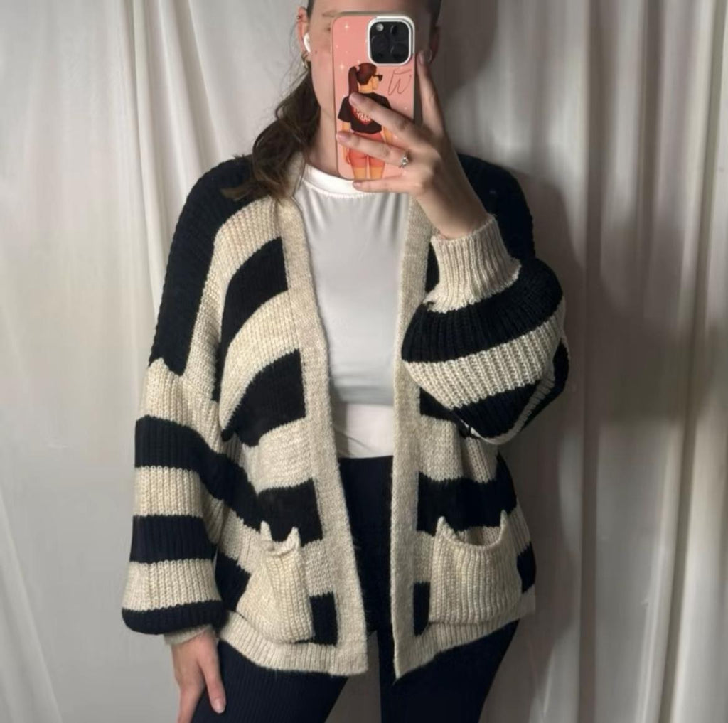 Sarah Stripe Balloon Cardigan