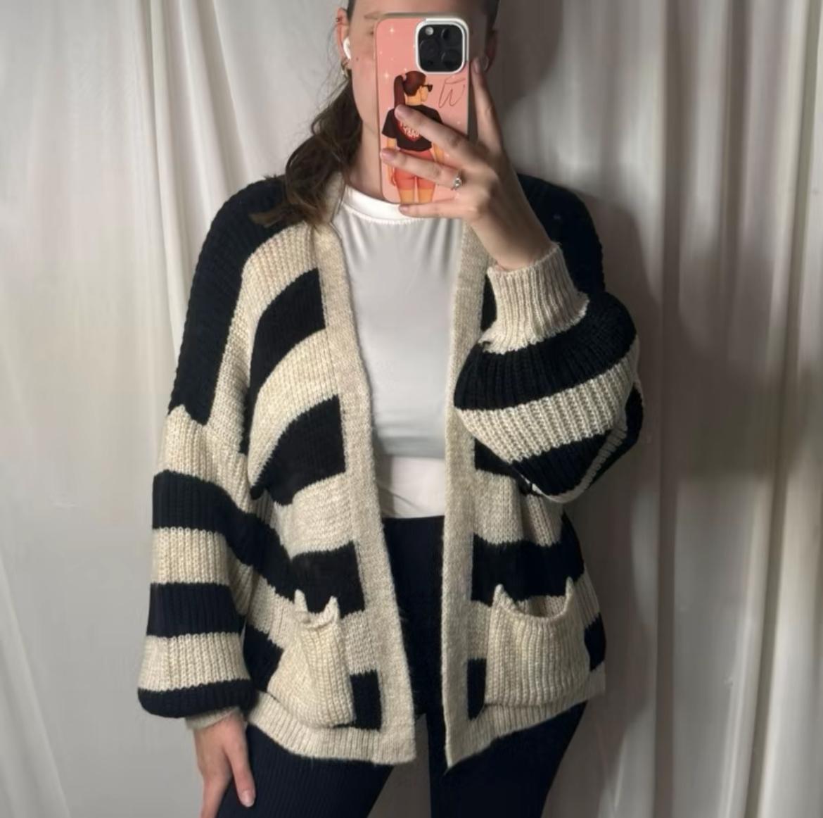Sarah Stripe Balloon Cardigan