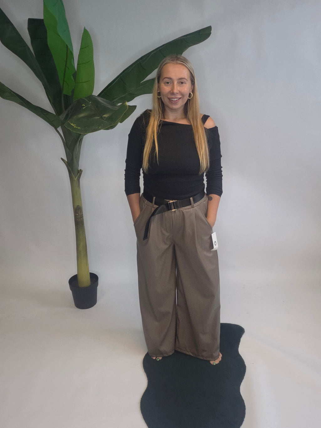 Leather Platzo Pants