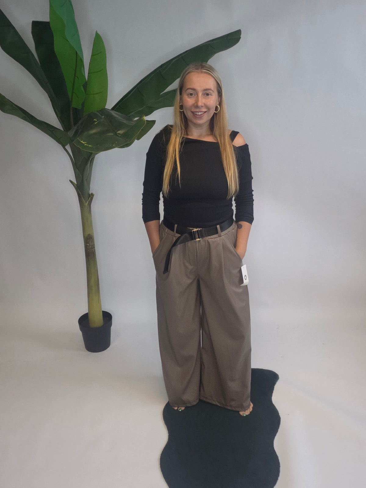Leather Platzo Pants